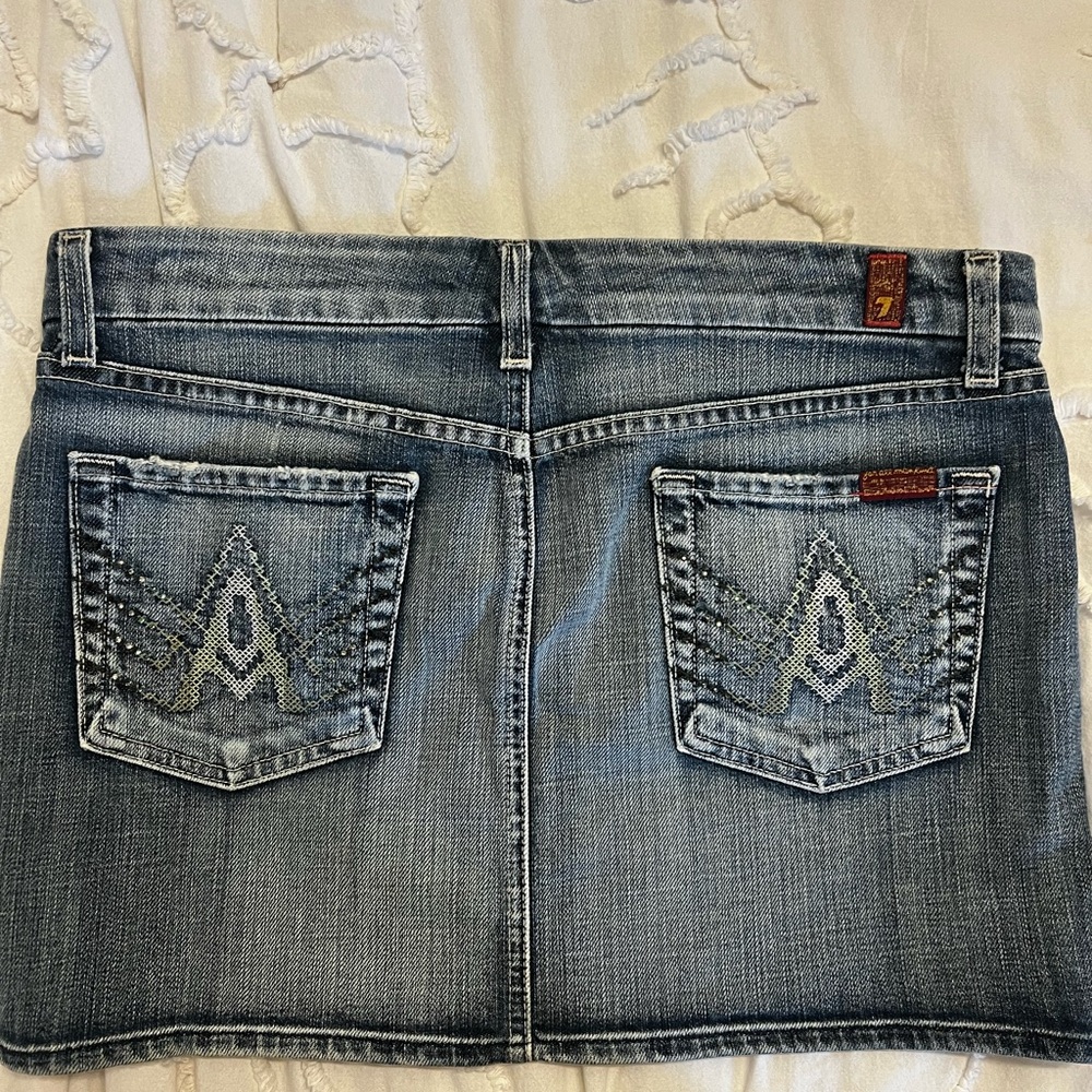 7 For All Mankind A Pocket Denim Skirt